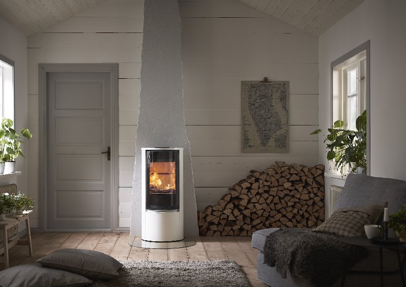 Contura 510 wit - Glazen deur, glazen plateau