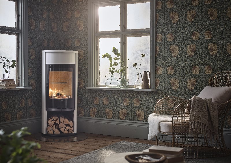 Contura 610 wit - Glazen deur, bovenplaat in gelakt aluminium