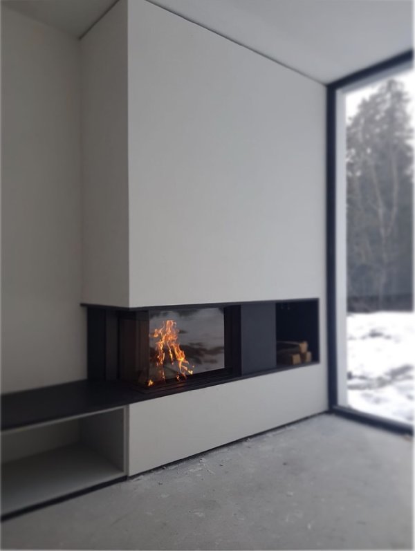 Cheminée d'angle Luna Diamond 900CL - Carron-Lugon