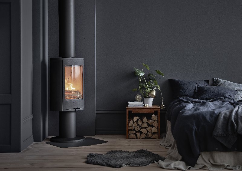 Contura 870 zwart - Gietijzeren deur, gelakte aluminium bovenplaat
