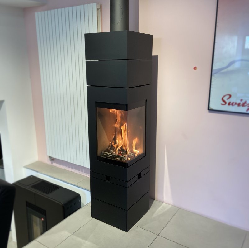 Poêle à bois Skantherm Elements 400 angle - Carron-Lugon