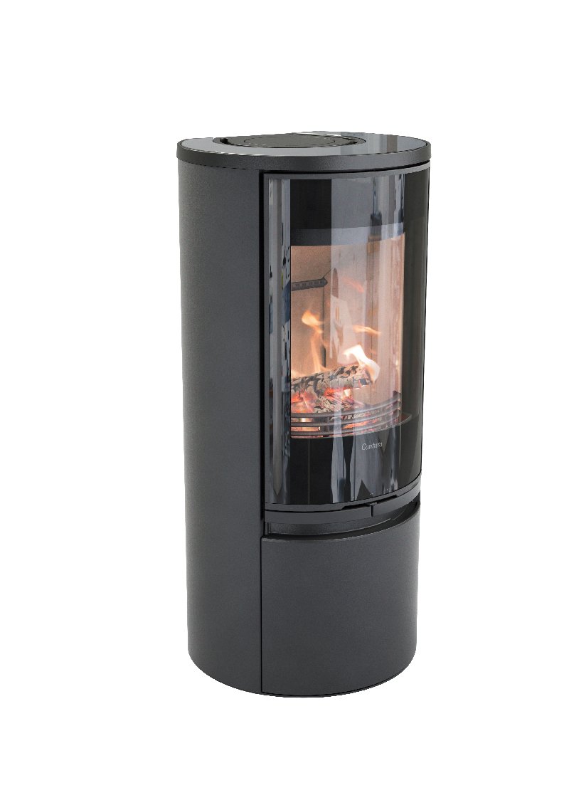 Contura 510 zwart - Glazen deur, glazen plateau