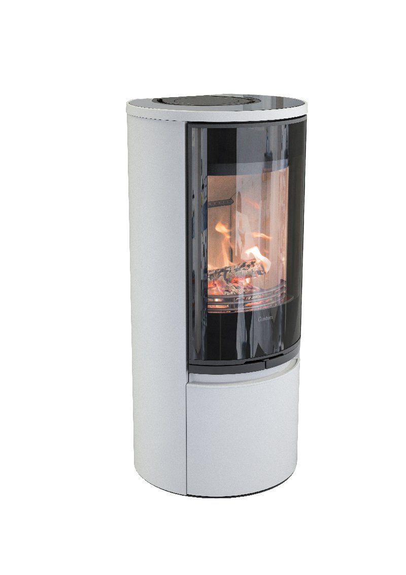 Contura 510 wit - Glazen deur, glazen plateau