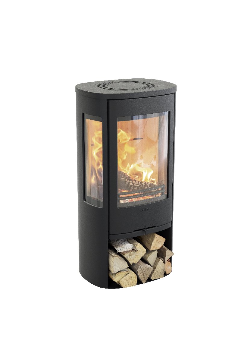 Contura 856 zwart - Gietijzeren deur, gelakt aluminium dienblad