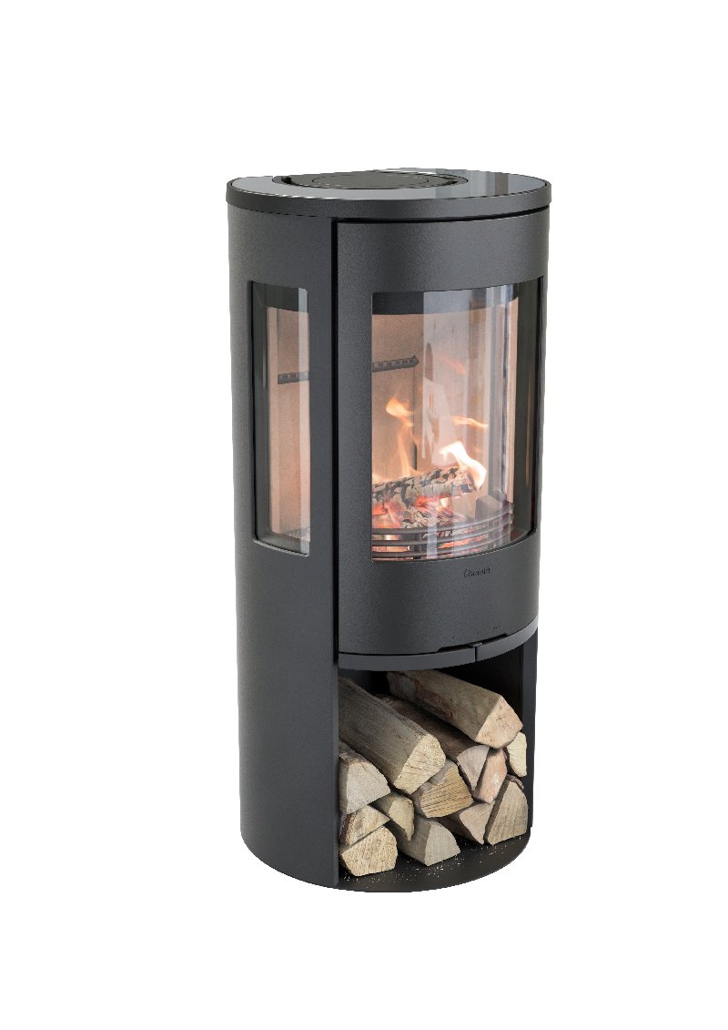 Contura 556 zwart - Gietijzeren deur, glazen plaat