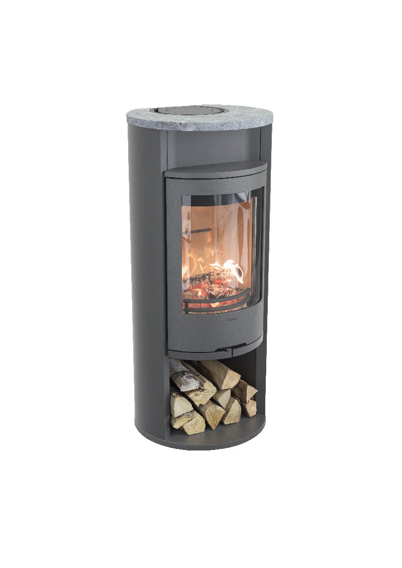 Contura 610 grijs - Gietijzeren deur, spekstenen bovenplaat
