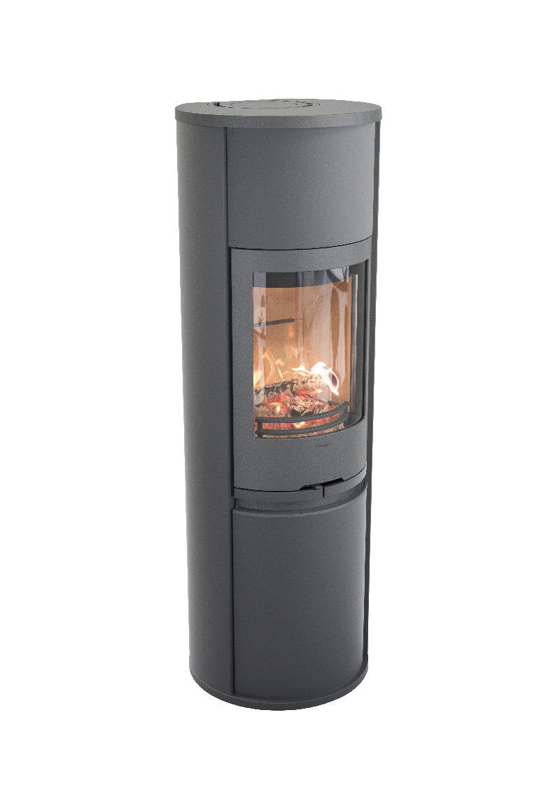 Contura 690 grijs - Gietijzeren deur, gelakte aluminium bovenplaat