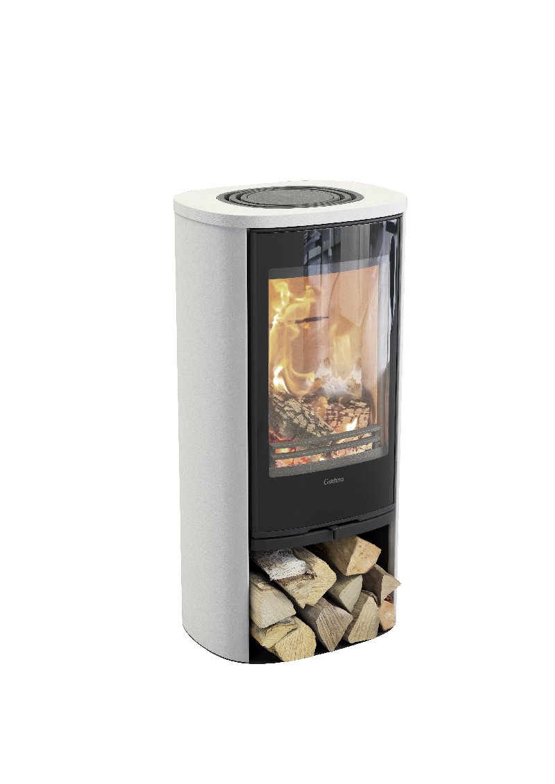 Contura 810 wit - Glazen deur, bovenblad van gelakt aluminium