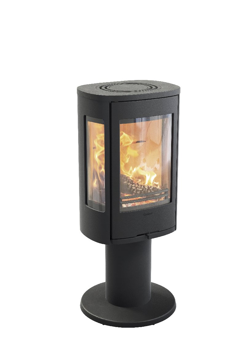 Contura 886 zwart - Gietijzeren deur, gelakte aluminium bovenplaat