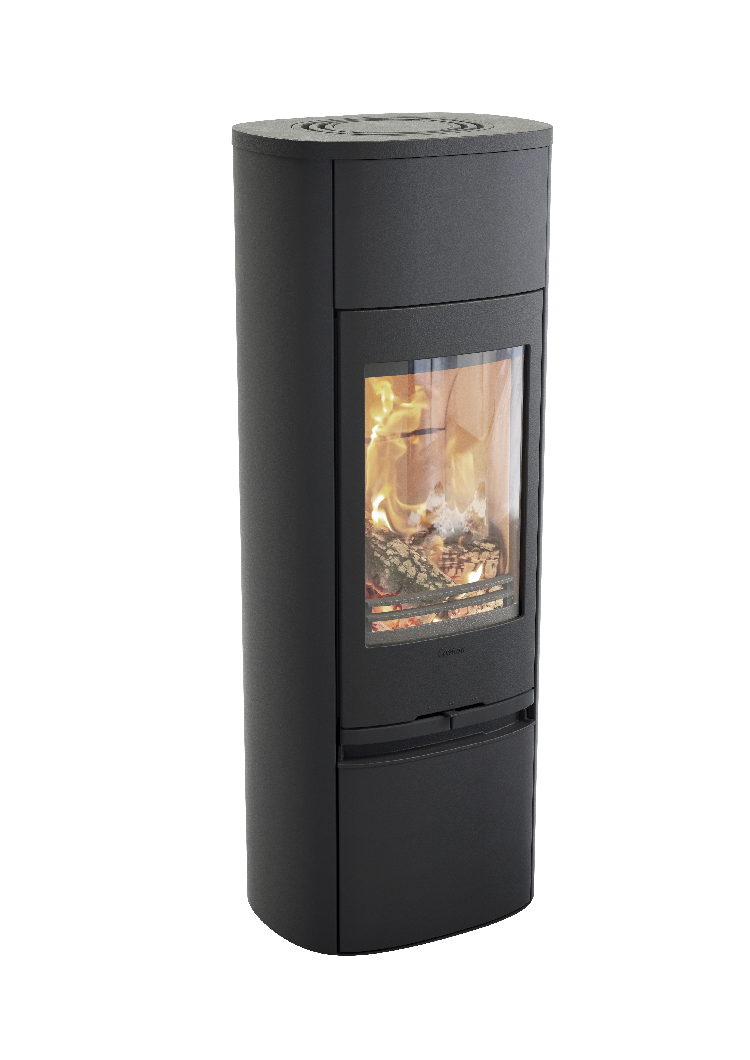 Contura 890 noir - Porte en fonte, plateau supérieur en aluminium laqué