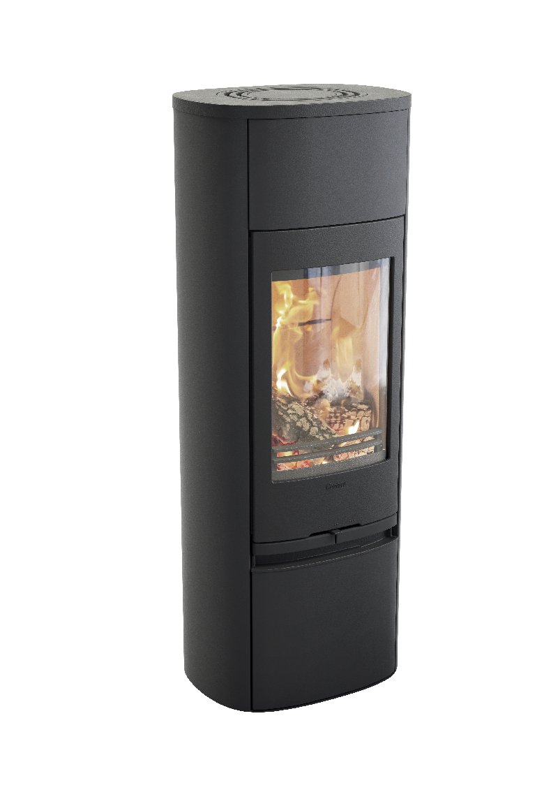Contura 890 zwart - Gietijzeren deur, gelakte aluminium bovenplaat