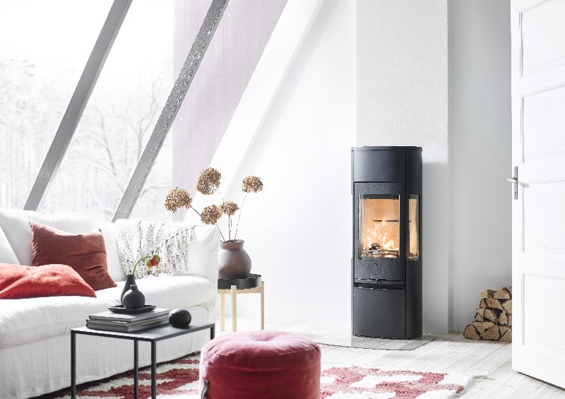 Contura 896 zwart - Gietijzeren deur, gelakte aluminium bovenplaat