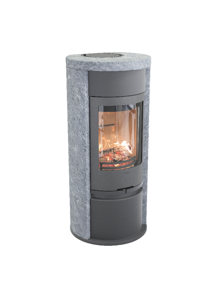 Contura 620T grigio - Porta in ghisa con porta in acciaio