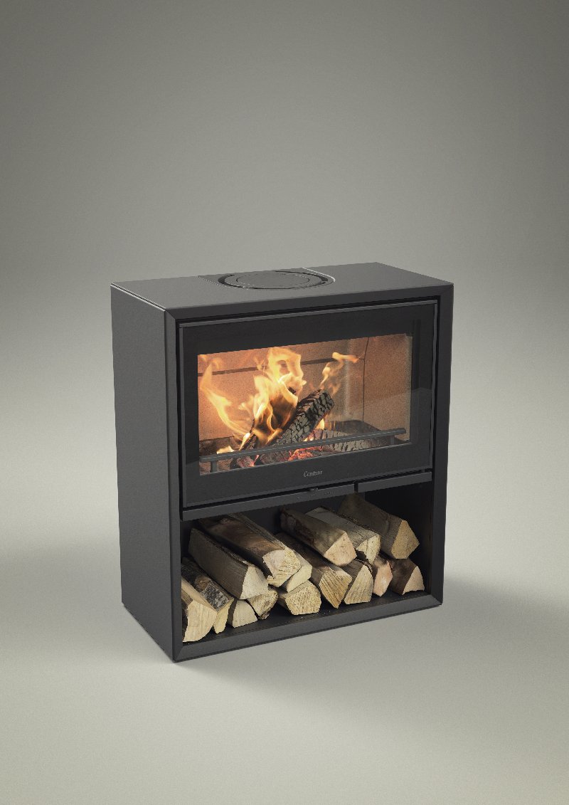 Contura 310 zwart met glazen deur