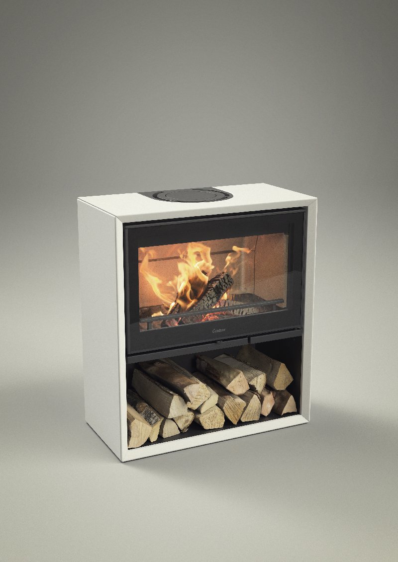 Contura 310 wit met glazen deur