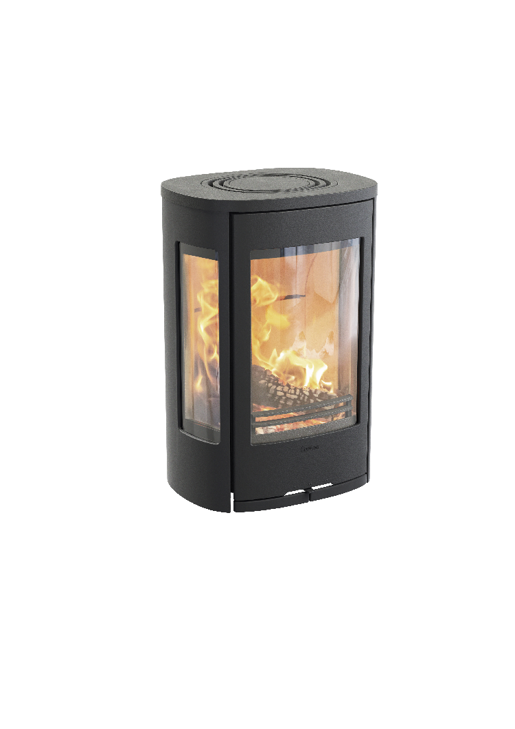 Contura 856w noir - Porte en fonte, plateau en alu laqué