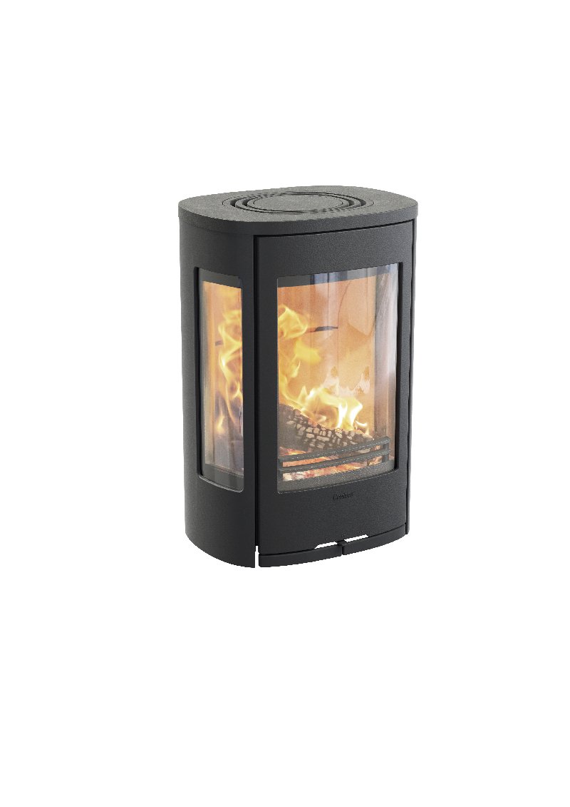 Contura 856w zwart - Gietijzeren deur, bovenblad van gelakt aluminium