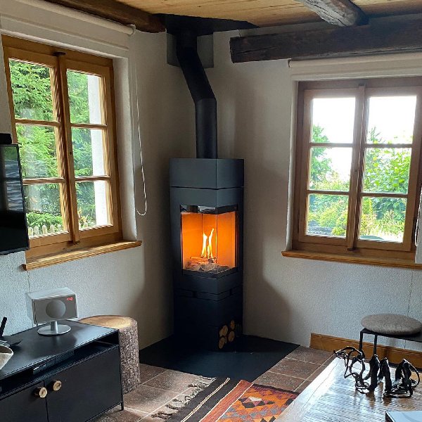 Poêle à bois Skantherm Elements 400 angle - Carron-Lugon