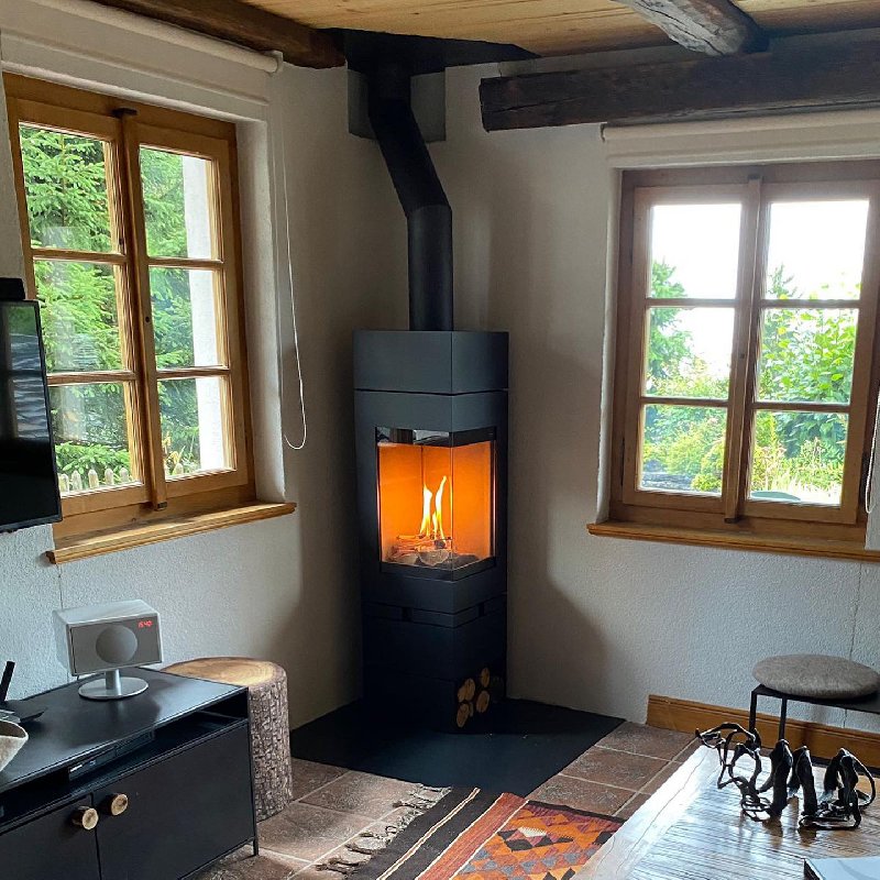 Poêle à bois Skantherm Elements 400 angle - Carron-Lugon
